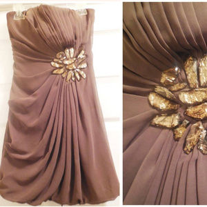 Kudu Coctail Dress Strapless Brown SMALL Formal